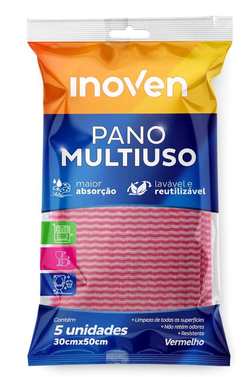 COD 7038 PANO MULTIUSO VERMELHO C5 UN INOVEN